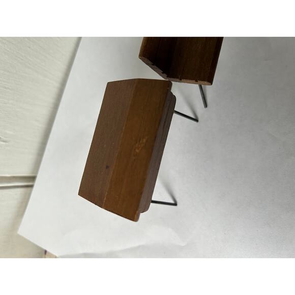 Vintage dollhouse desk and chair wood wire slant top 3" 1960s - Picture 7 of 10